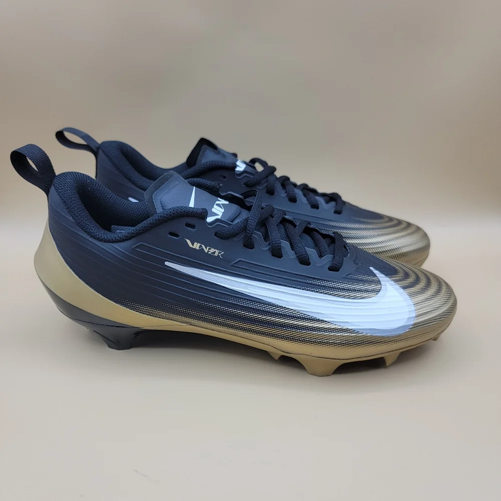 Nike Vapor Speed 3 Black Gold White Football Cleats Men's Size 8.5 Low Top New